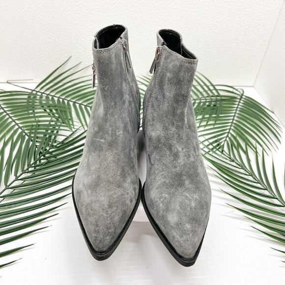 Marc Fisher LTD Vincent Women's Grey Suede Pointed Toe Ankle Booties Size 5.5M - Picture 2 of 9